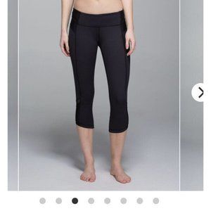 Lululemon Just Breathe Crop Black Size 8 Mesh Legging